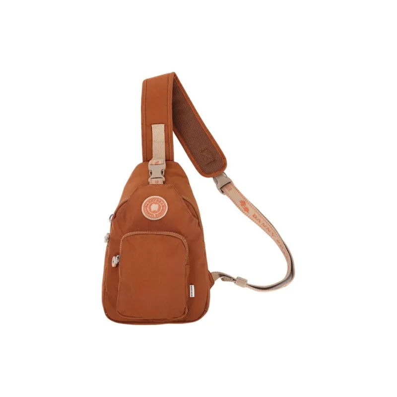 Dannybear Fabric Crossbody Bag Sling Bag Unisex Amber Tea Brown/Moonlight Silver Gray-1
