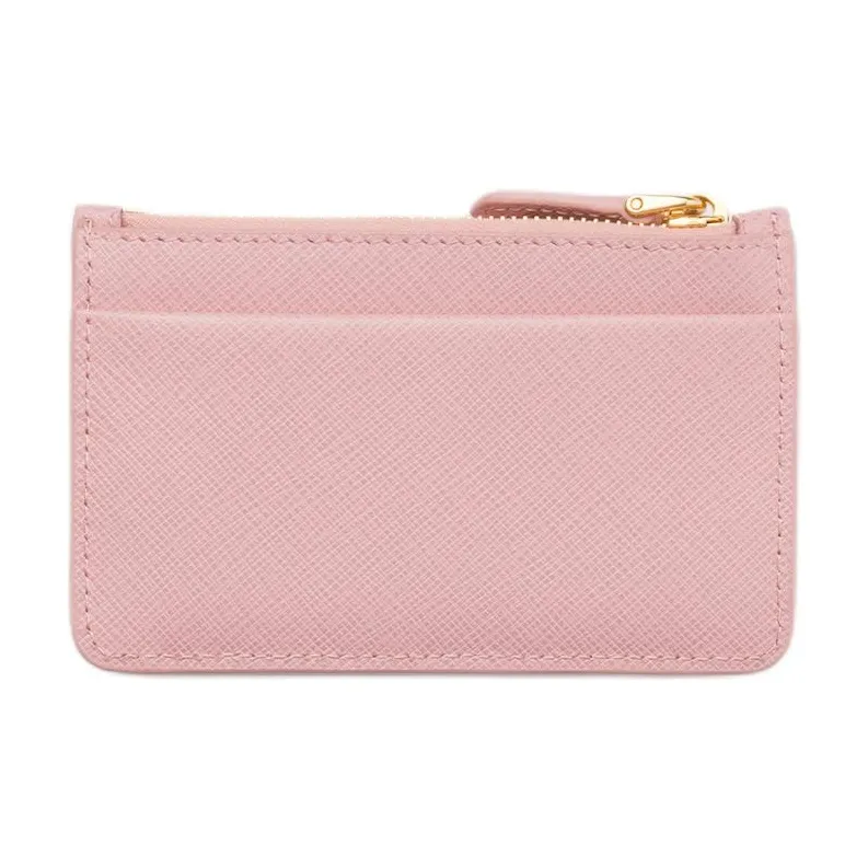 PRADA Calfskin Card Holder Women's Peach-2