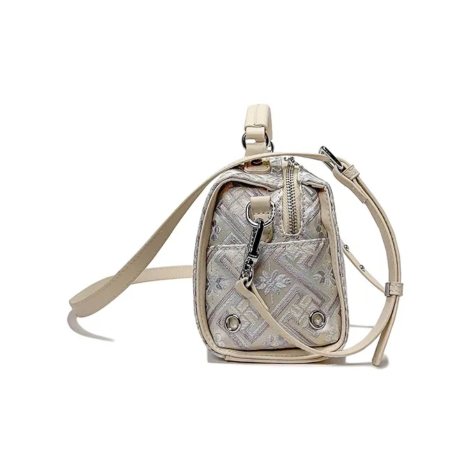 ESNSY Zhuangjin One Shoulder Handbag Women's White-5
