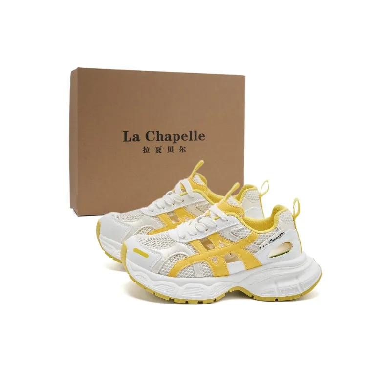 La Chapelle Abrasion Resistant Low Top Chunky Sneakers Women's Yellow-0