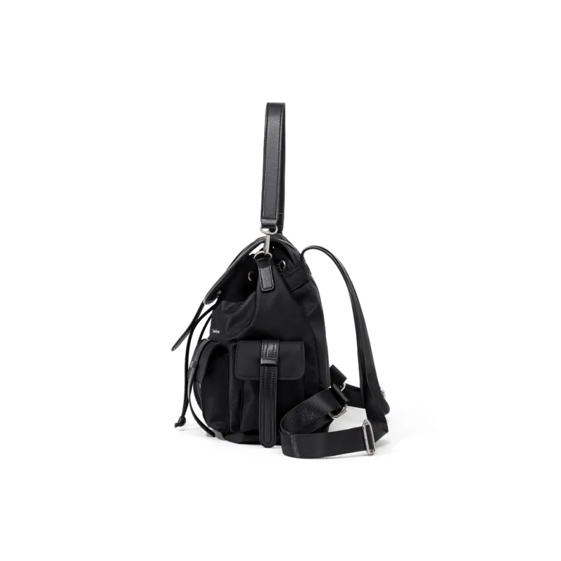 CinvaiKrose Fabric Short Trip Backpack Travel Bag Tubas Women's Ecru/Black-8
