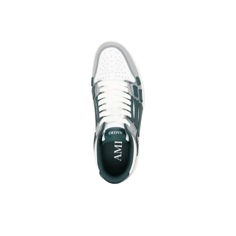 AMIRI Varsity Skel Low Top Skateboard Shoes Men's Gray Green-4