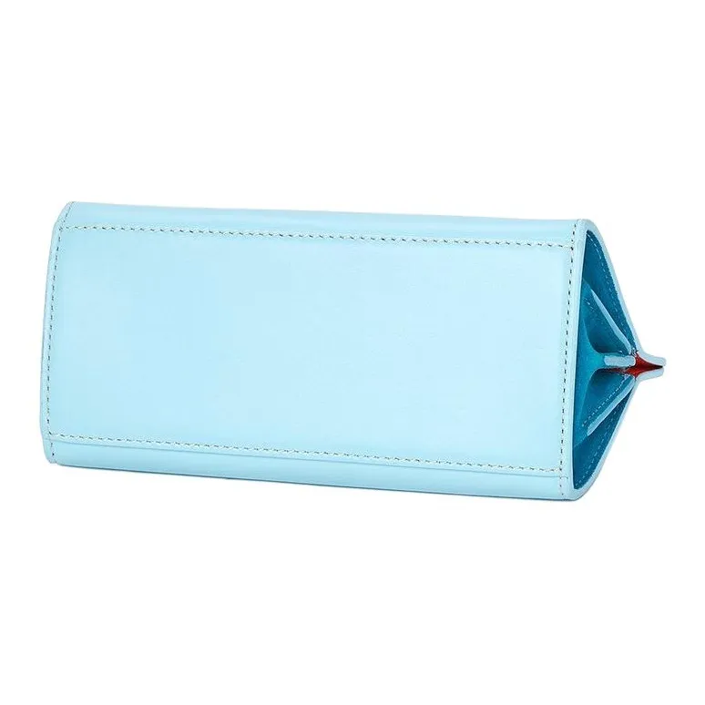TORY BURCH Lee Radziwill Calfskin With Suede Trim Cat Eye Bag, Shoulder Bag, Crossbody Bag, Handbag Women's Blue-3
