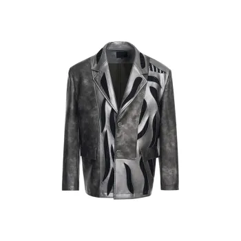 START EXCEED END Leather Jacket Coat For Men, Fall Winter Jacket, Motorcycle Jacket Unisex