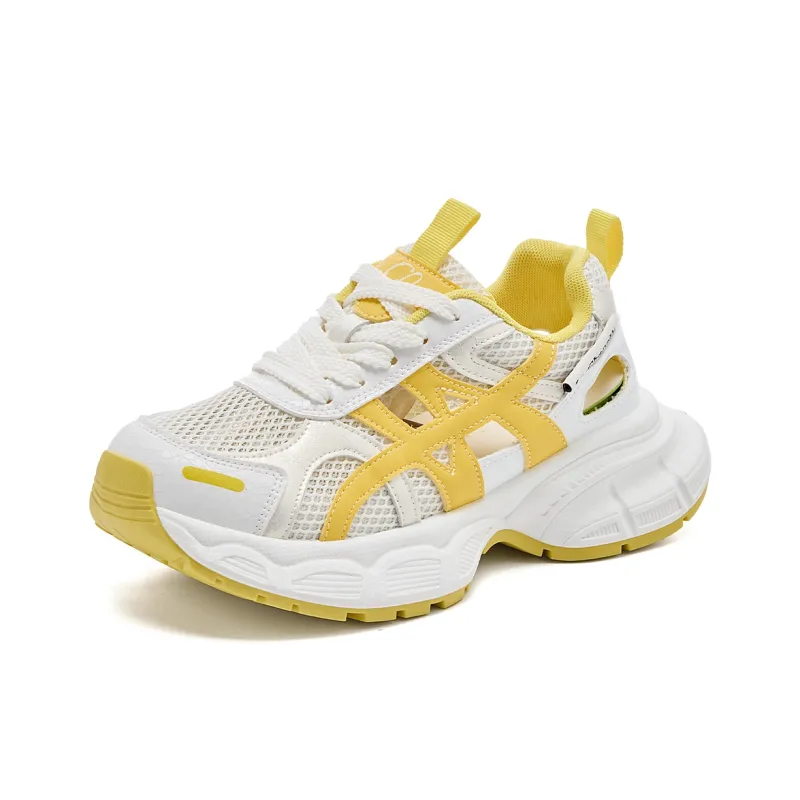 La Chapelle Abrasion Resistant Low Top Chunky Sneakers Women's Yellow-1