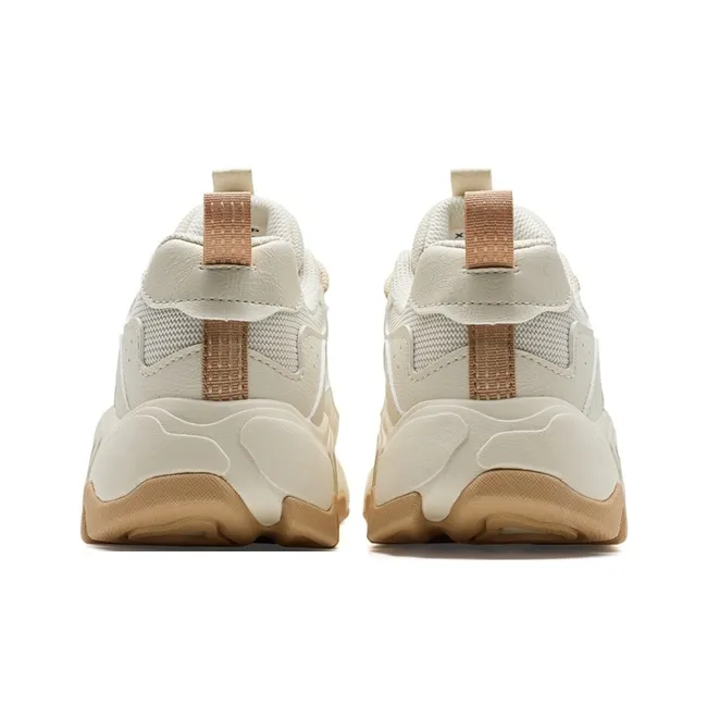 XTEP Nomadic Height Increasing Lightweight Low Top Casual Shoes Women's Tea White-4