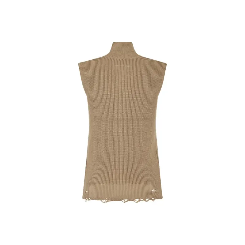 MM6 Maison Margiela Logo Patch Distressed Vest-1