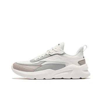 Erke Qi Yu Abrasion Resistant Slip Resistant Low Top Casual Shoes Women's Microcrystal White Light Gray