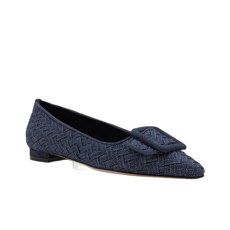 MANOLO BLAHNIK Maysalepumpflat Casual Single Shoes Women's Dark Blue-2