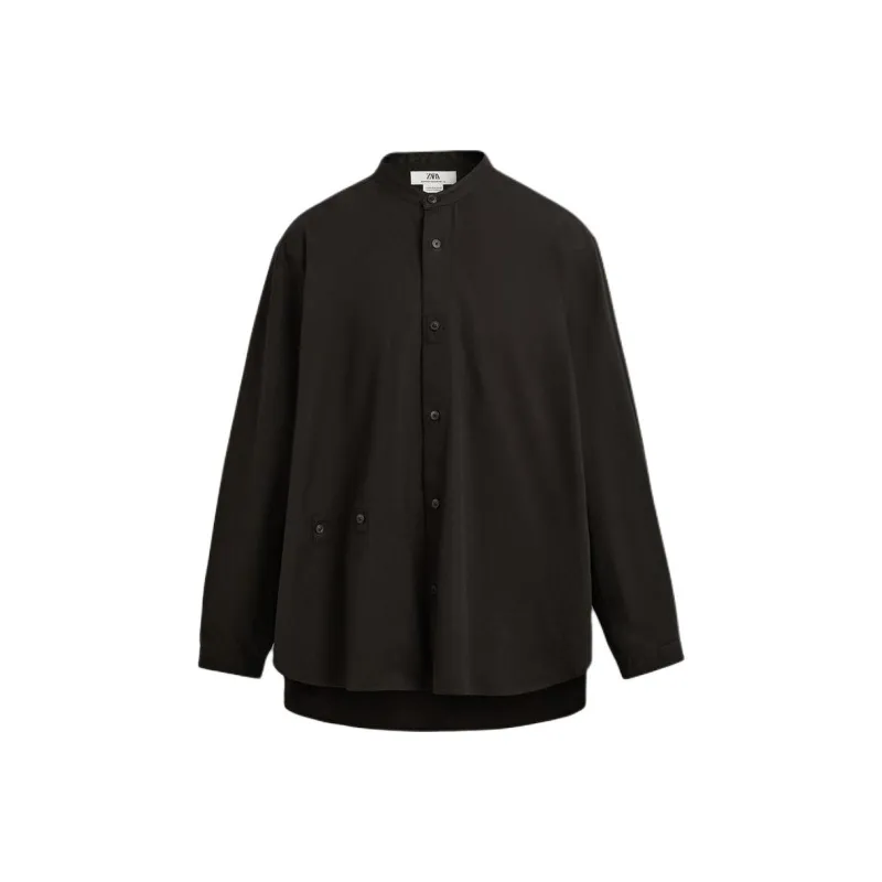 ZARA Shirts Men Dark Brown-0