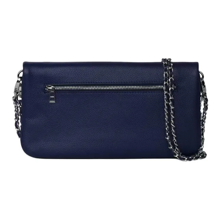 Zadig & Voltaire Cow Leather Shoulder Bag Trumpets Women's Dark Blue-2