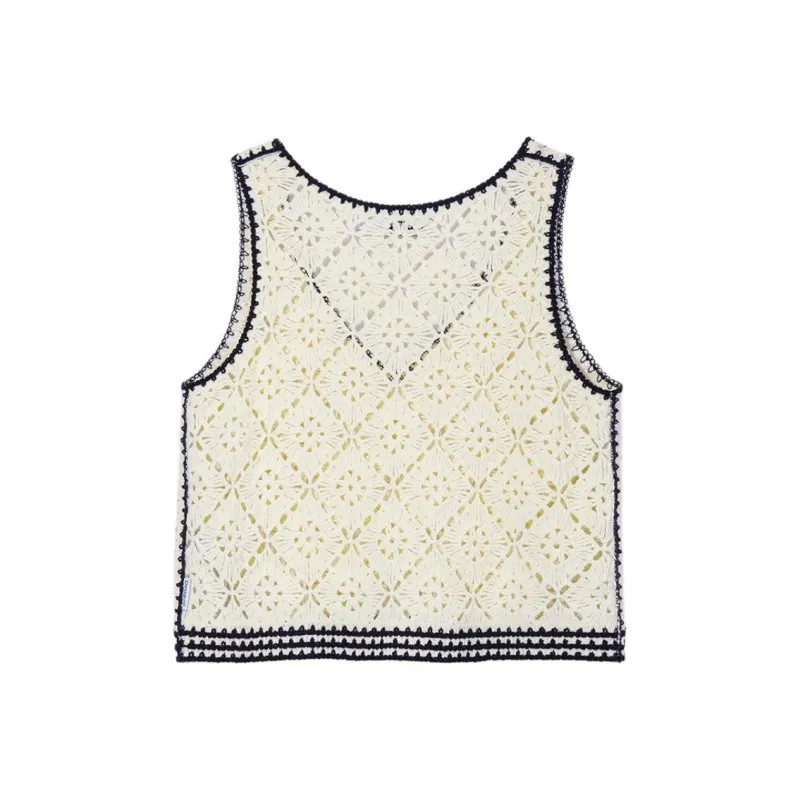 Desigual Tank Tops Women's Ecru-1