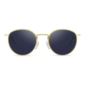 Upthree Metal Round Sunglasses Unisex Gold
