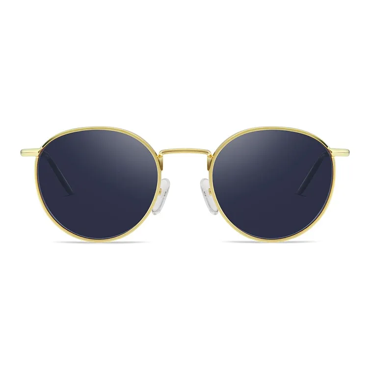Upthree Metal Round Sunglasses Unisex Gold-0