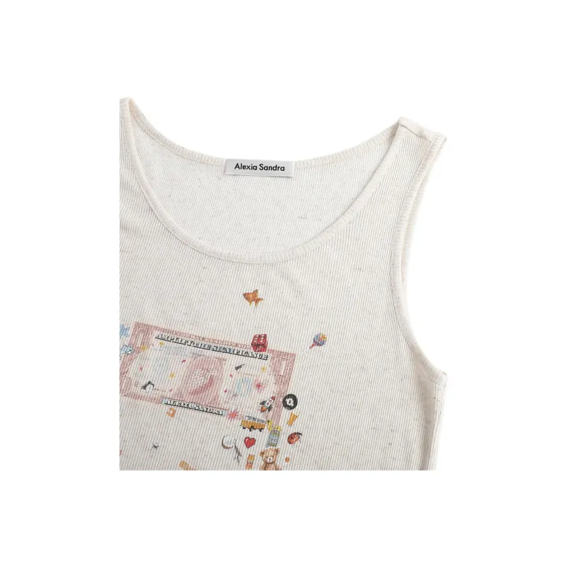 Alexia Sandra Tank Tops Women's Ecru-5