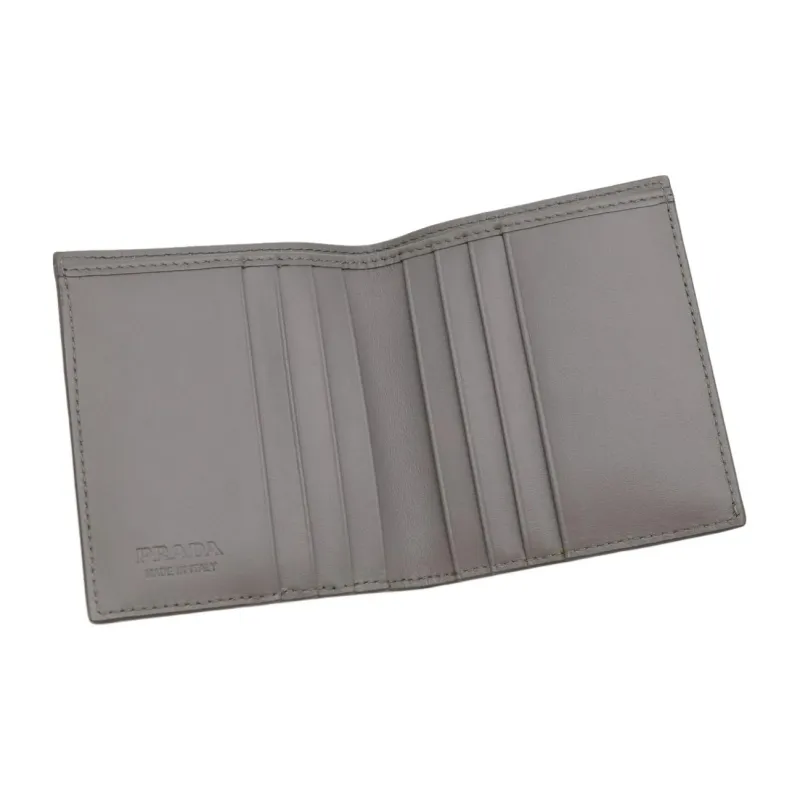 PRADA Leather Wallet Men's Gray-2