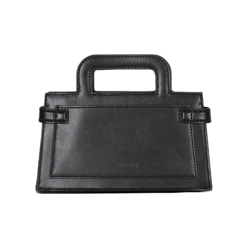 BALMAIN B BUZZ Cotton Handbag Trumpets Women's Black-2