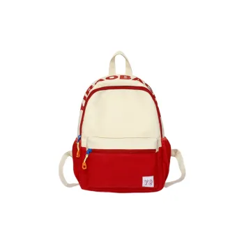 BUBM Nylon Fabric Backpack Unisex Red/Yellow/Teal/Purple Pink/Pink Green/Dark Pink