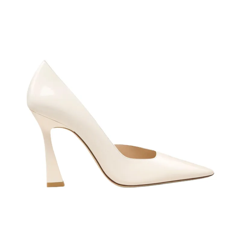 Stuart Weitzman/SW Vinnie D'Orsay Pump Irregular Heel High Heels 10cm Women's Cream-1