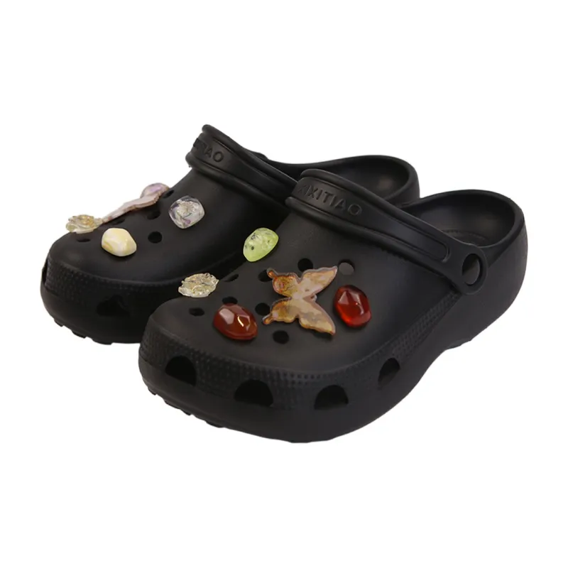 Thin Strips Slippers Men's And Women's Brown-2