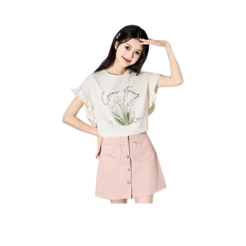 Tonlion T Shirts Women's Ecru