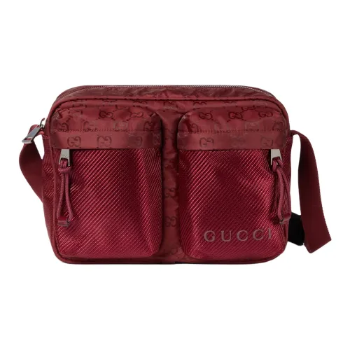 GUCCI Nylon Crossbody Bag, Shoulder Bag Trumpets Men's Burgundy