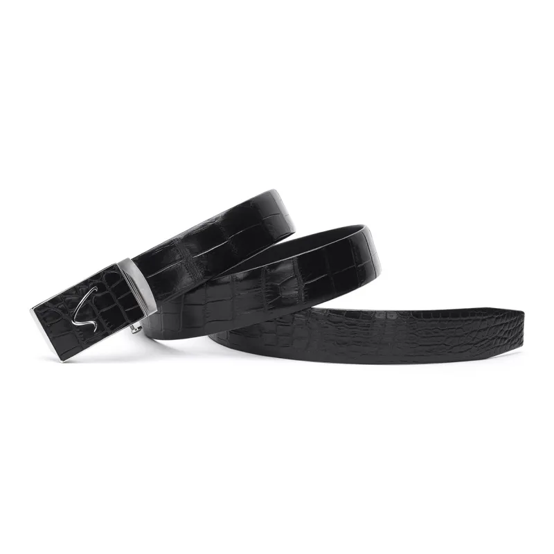 Satchi Cow Leather Belt Men's Black Width 3.7cm-2