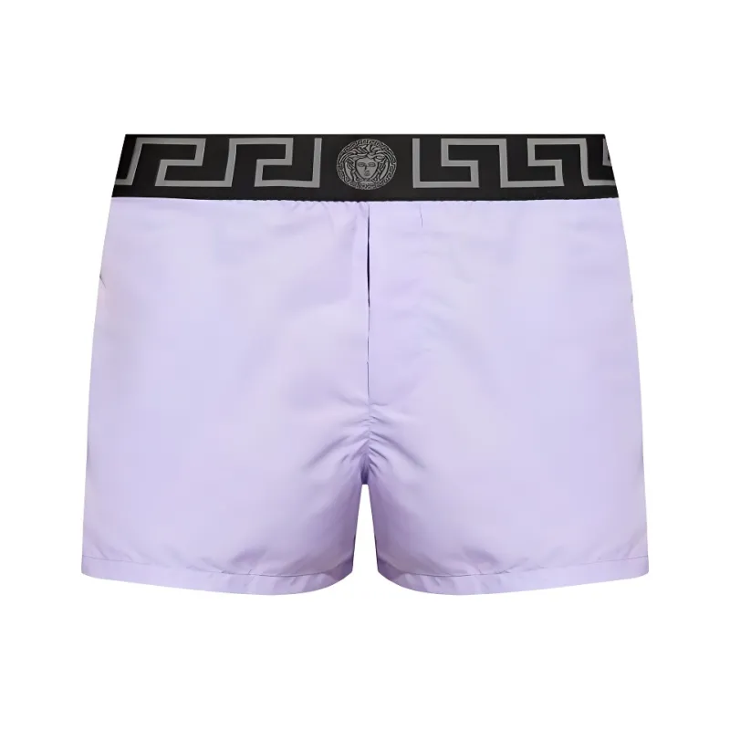 VERSACE Greca Border Elasticated Waistband Swim Shorts-0