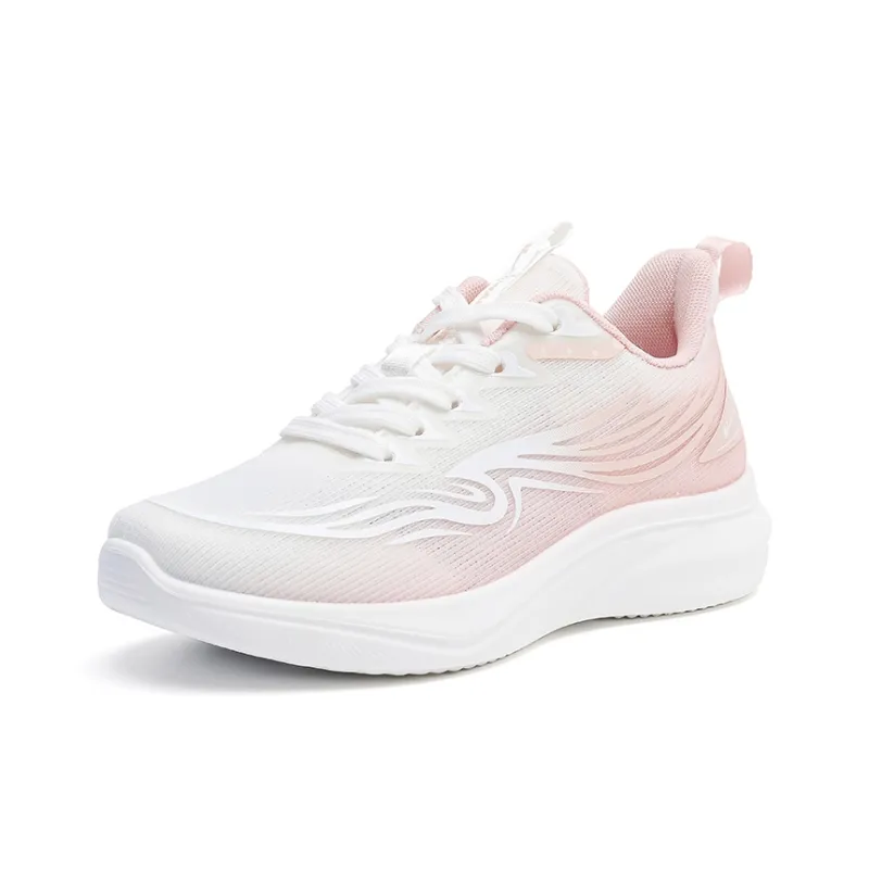 Warrior Cushioning, Wear Resistant Low Top Casual Training Running Shoes Women's White Pink-1