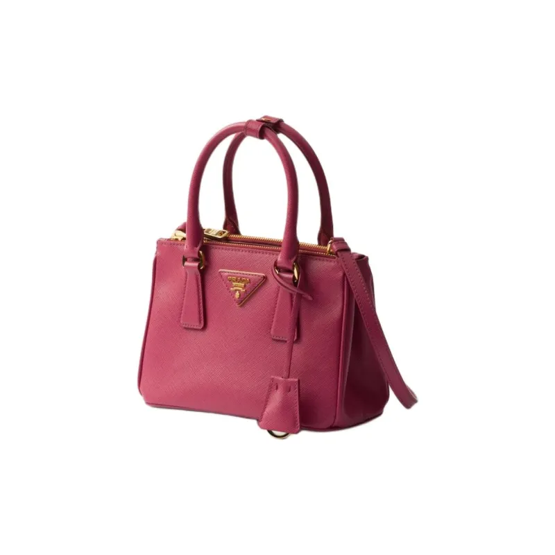 PRADA Calfskin One Shoulder Handbag Mini Women's Red-1