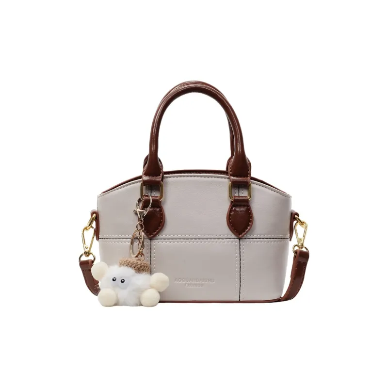Meow In The Grass PU Handbag Women's Black/Coffee/Ecru-9
