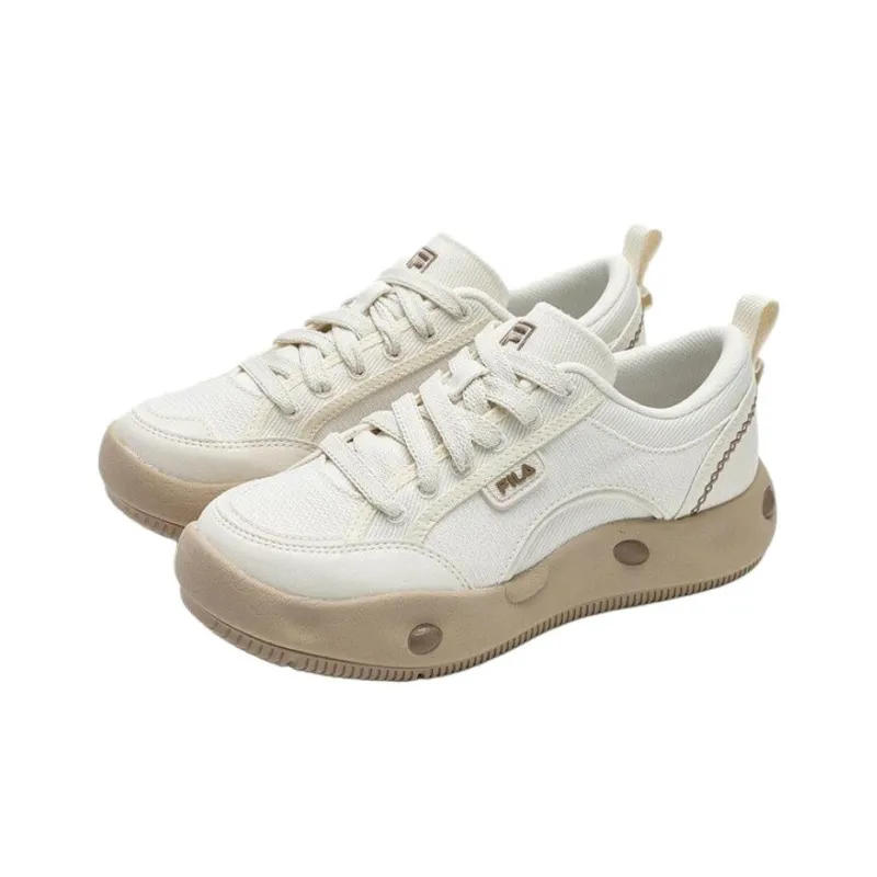 FILA COOKIES Anti Slip Wear Resistant Low Top Canvas Shoes Women's Beige-1