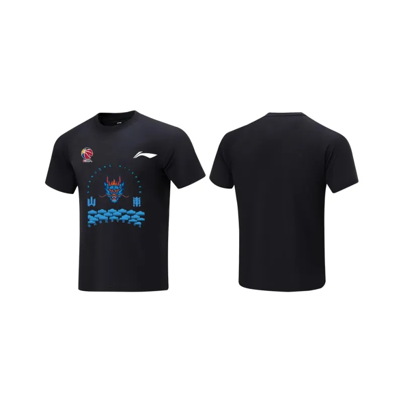 LiNing CBA Collection Basketball Collection T Shirt Unisex Black-2