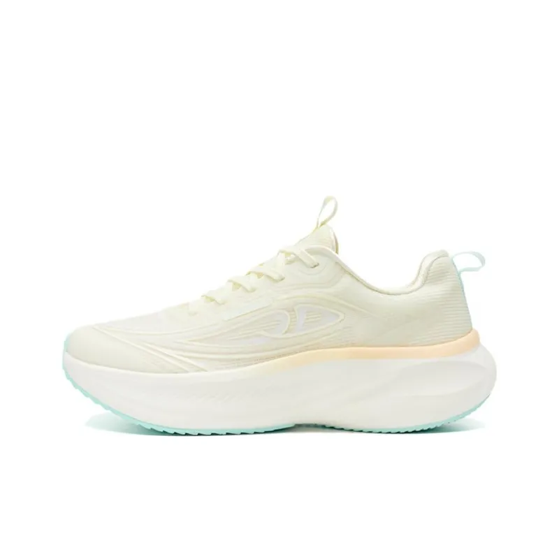 QIAODAN Breathable And Slip Resistant Low Top Casual Running Shoes Women's White Yellow-0