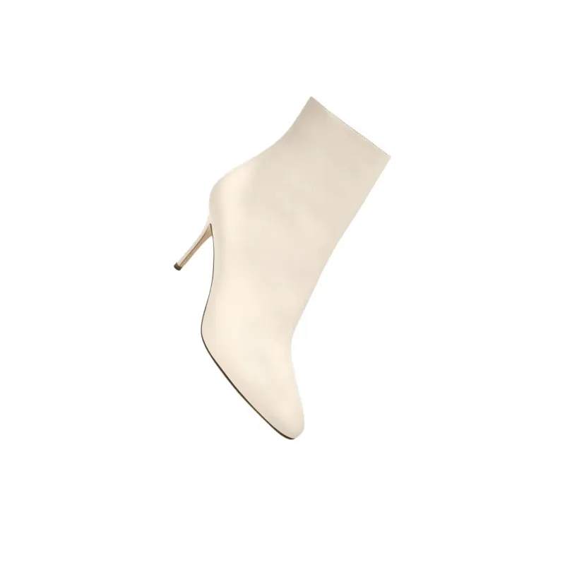 MANOLO BLAHNIK Insopo Ankle Boots 9cm Women's Cream-3