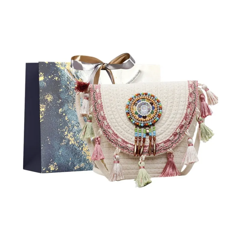 Iman's House Woven Shoulder Bag Women's Multicolor-2