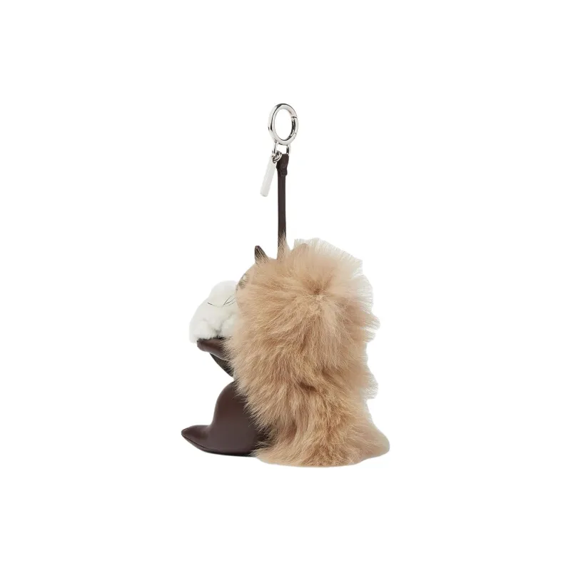 FENDI Brass, Fox Fur, Lambskin, Sheep Wool Pendants Kids' Brown-1