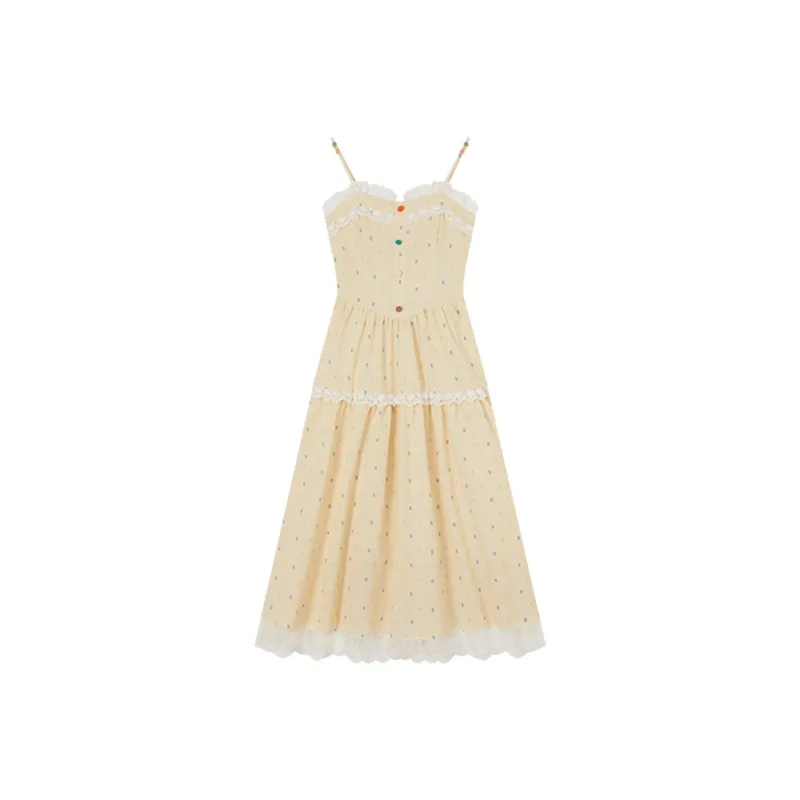 FLIM Slip Dresses Women's Yellow-0