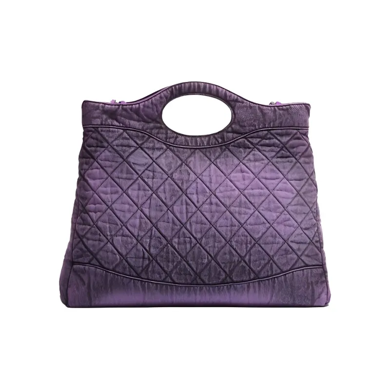 CHANEL Denim Tote Bag, Shopping Bag Tubas Women's Purple-1