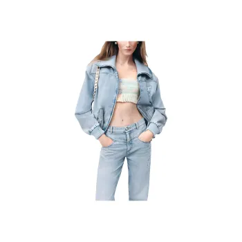 CHANEL Denim Jacket Women's Light Blue