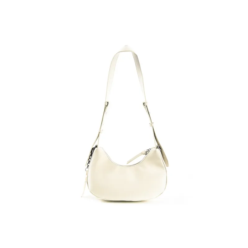 Crying Center PU Shoulder Bag Medium Size Women's Cream Yellow/Baby Blue-0