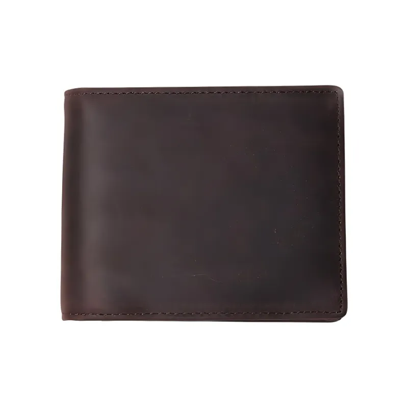 Yalu Polyester With Cow Leather Wallet Men's Vintage Brown/Dark Brown-5