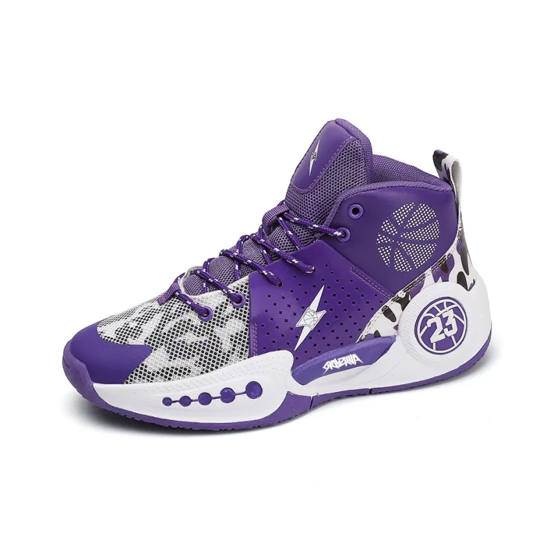 Animal Claws Shock Absorbers Slip Resistant Breathable Mid Top Basketball Shoes Unisex-9