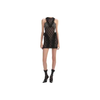 Self portrait Lace Crystal Mini Dress