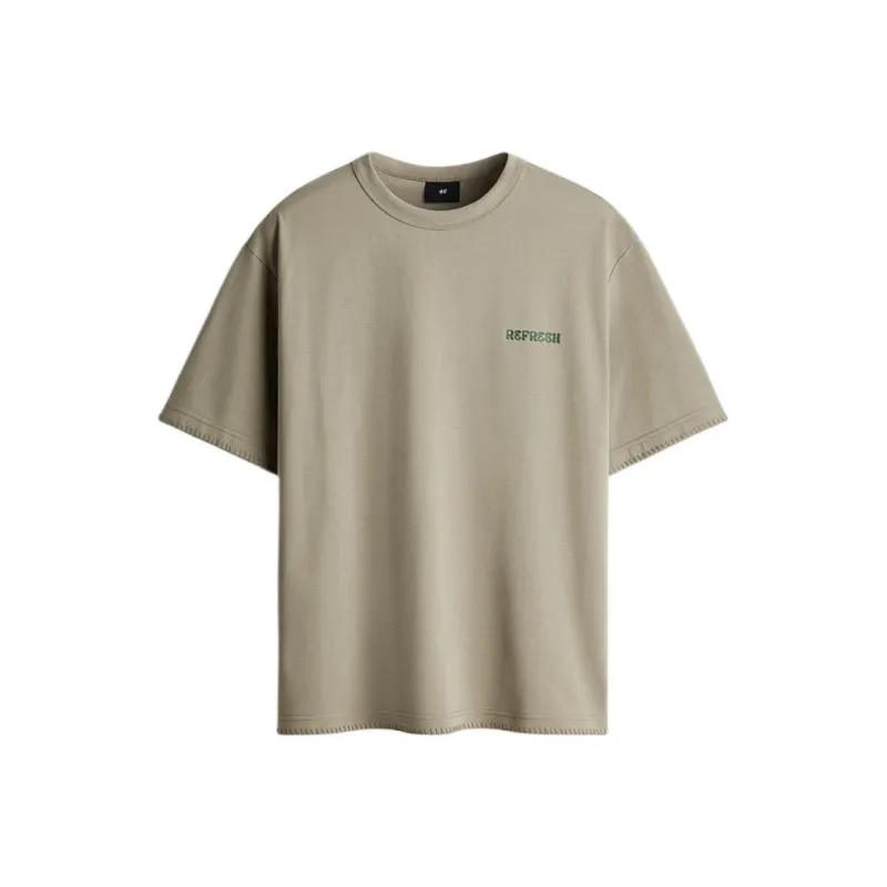 H&M T Shirts Unisex Khaki Green-0