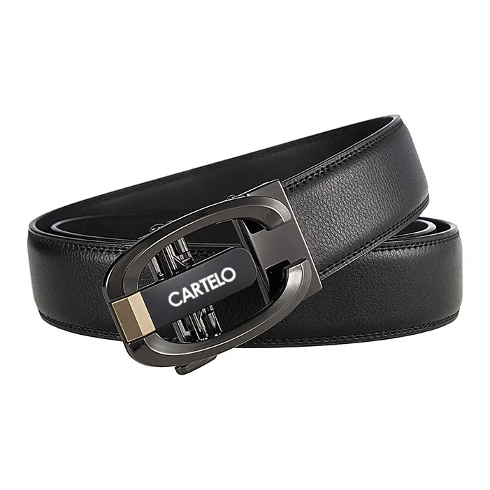 CARTELO Cow Split Leather Belts Men's Width 3.5CM-1