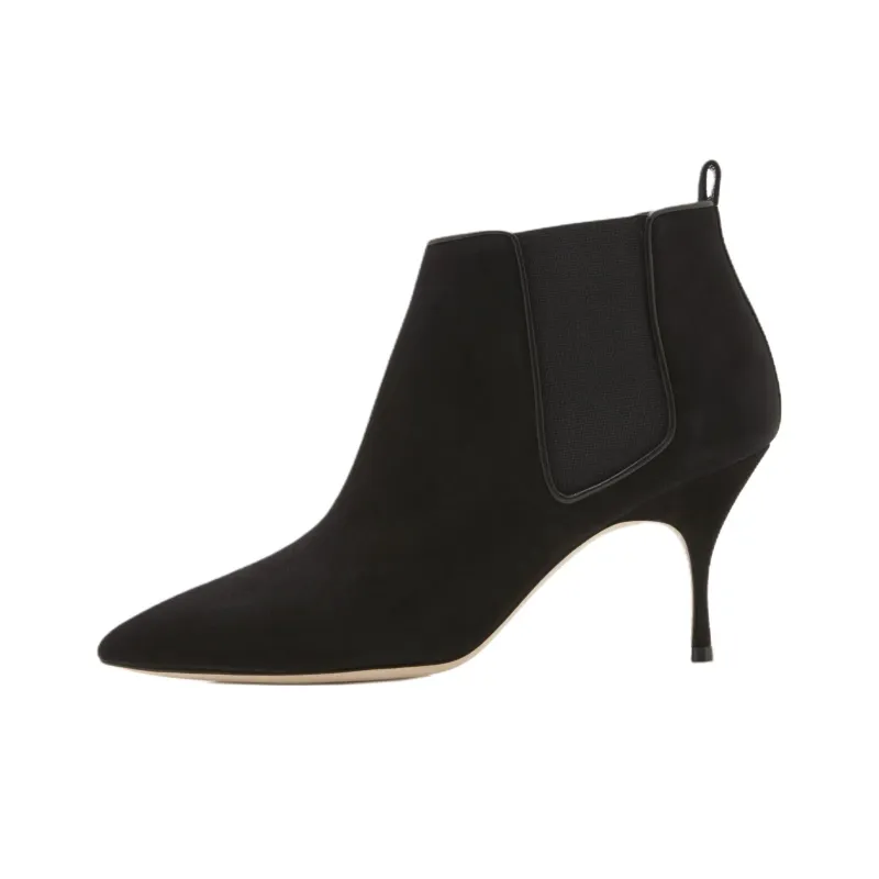 MANOLO BLAHNIK Dildi Ankle Length Chelsea Boots 7cm Women's Black-0