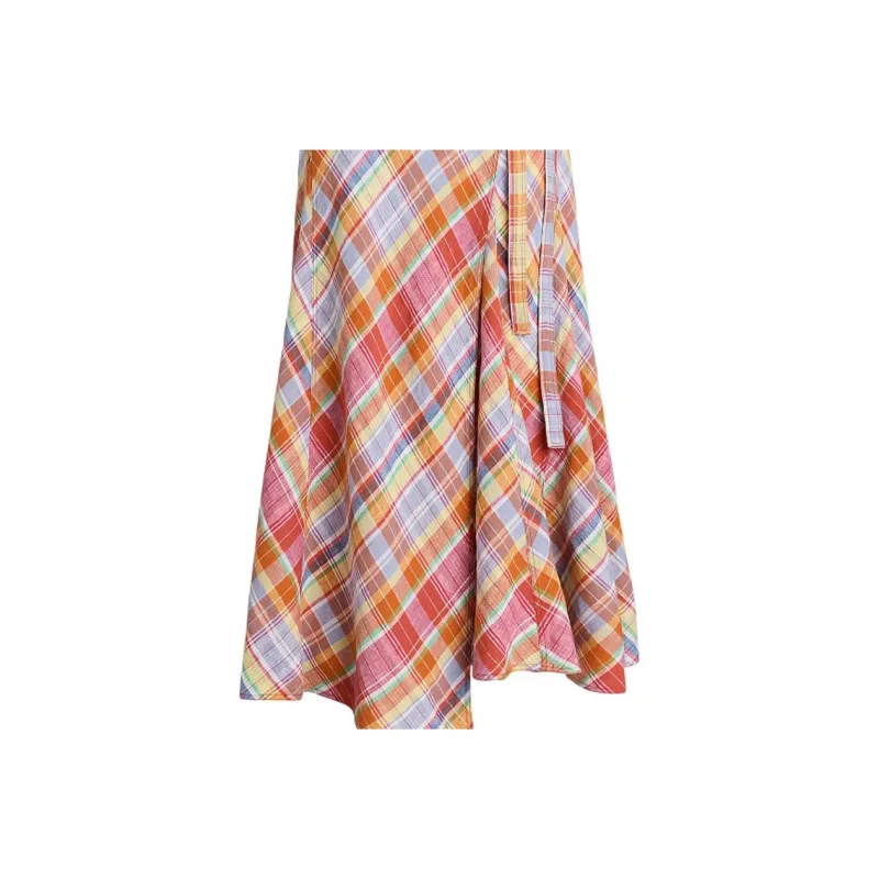 Polo Ralph Lauren Check-pattern Wrap-design Midi Skirt-4