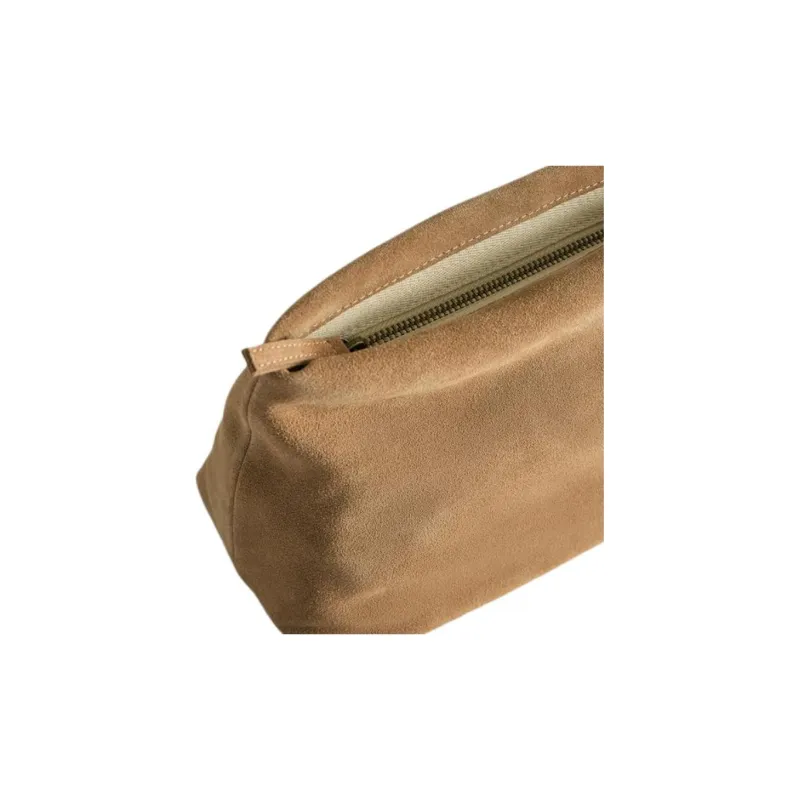 ZARA Cow Leather Clutch Medium Size Women's Brown-5