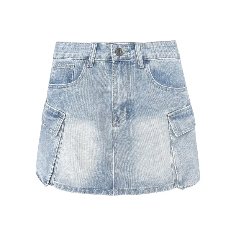 FAR BACK Denim Short Skirts Women's-0